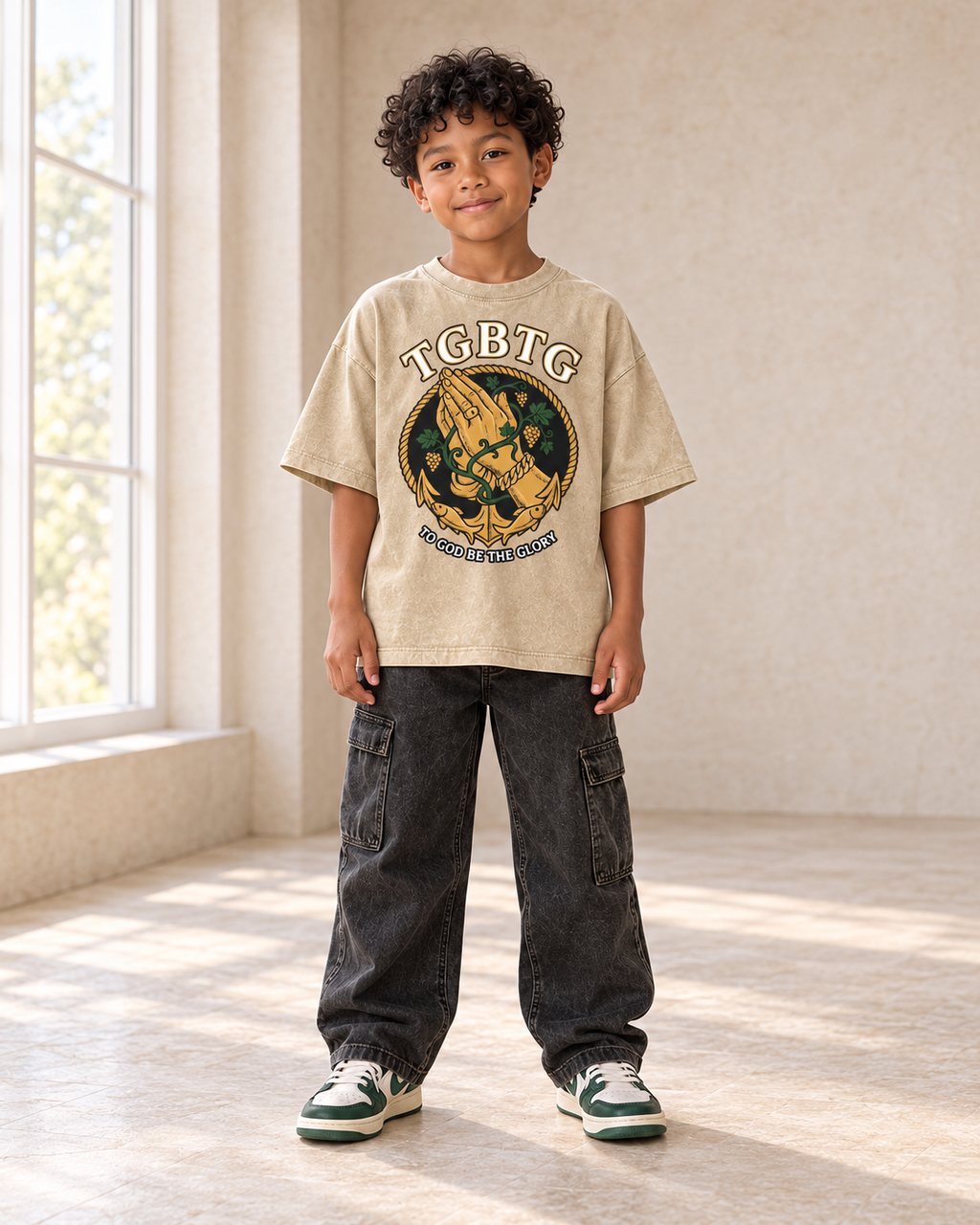 TGBTG Kids Signature Tee — Khaki